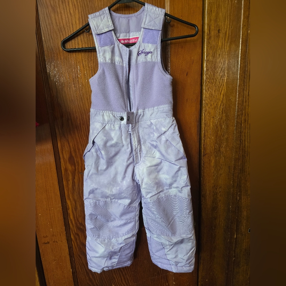 Toddler Girls Purple Snozu Snow Bib 4T